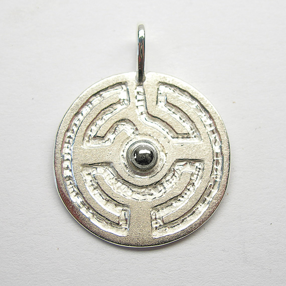 Rosengarten-Amulett Silber mit Silber-Kugel