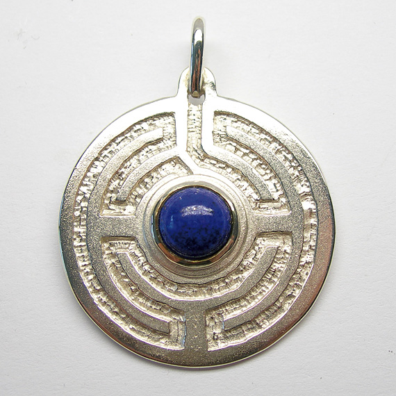 Rosengarten-Amulett Silber mit Lapis Lazuli