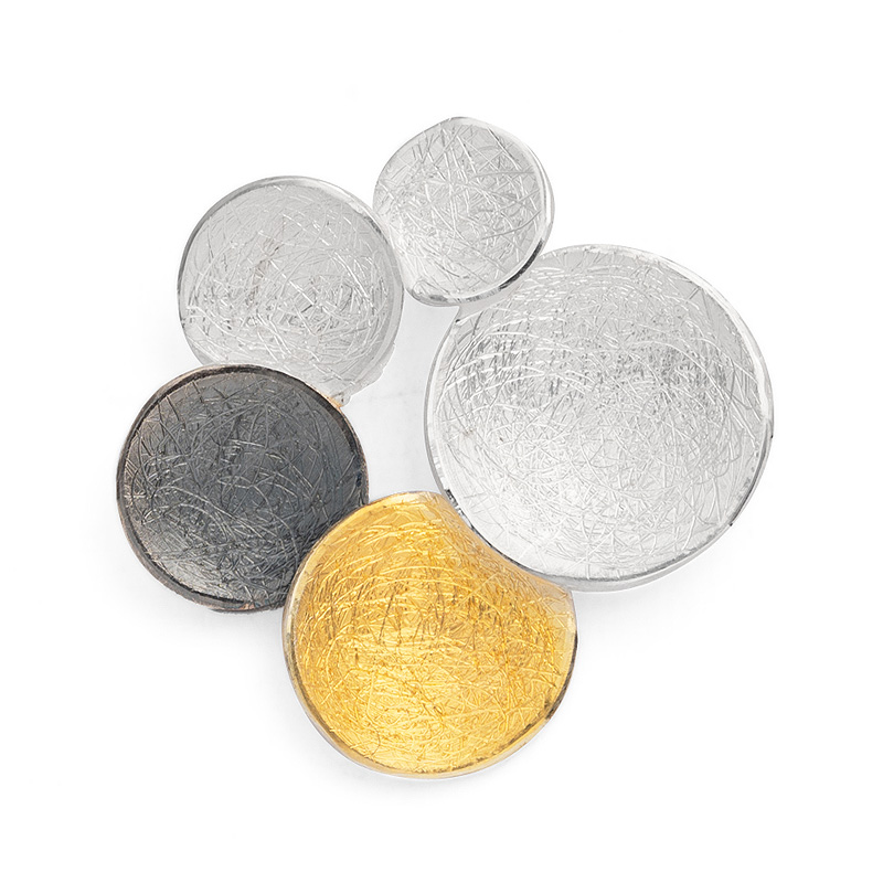 Silber Anhänger eismatt mit vergoldeten und oxydierten Elementen